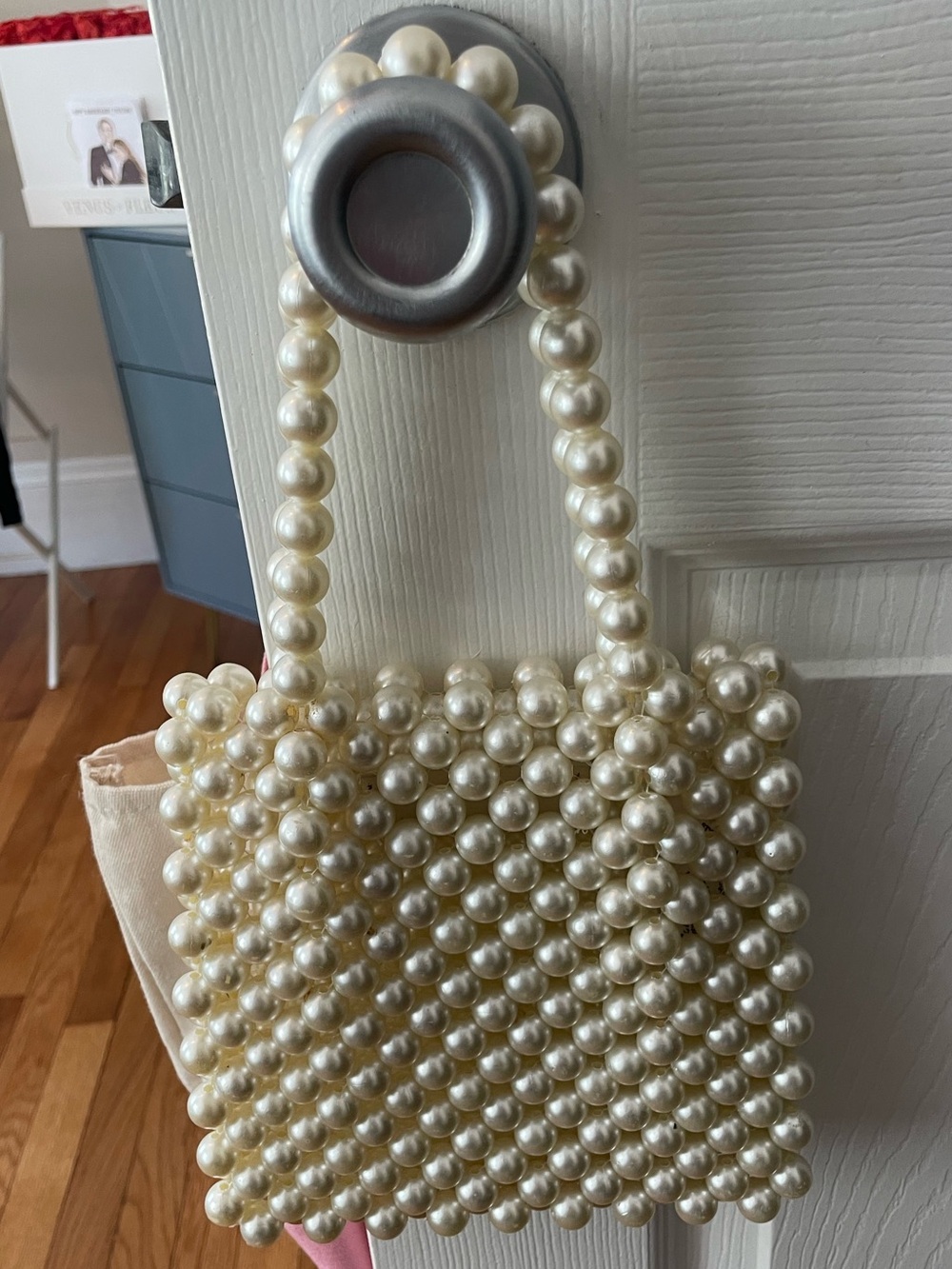 J. Crew Pearl Beaded Tote Bag - Cream Pearlescent